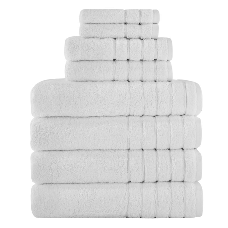 Abeer Luxury Turkish Cotton Towel Set - Soft, Absorbent, and Durable - Ideal for Bathroom, Spa, and Everyday Use - Set of 8
