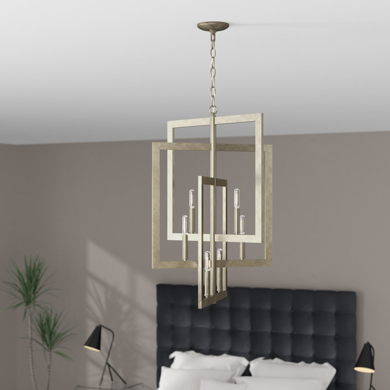 Lustre géométrique unique à 6 lumières Cotten, Crépuscule doré