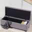 Long banc de rangement en tissu gris-1517470658