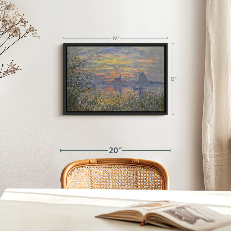 Plage «Vue marine avec coucher de soleil», H 19 po x l 13 po