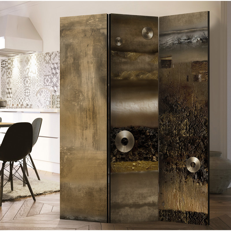 Chane Solid Wood Folding Room Divider, 3