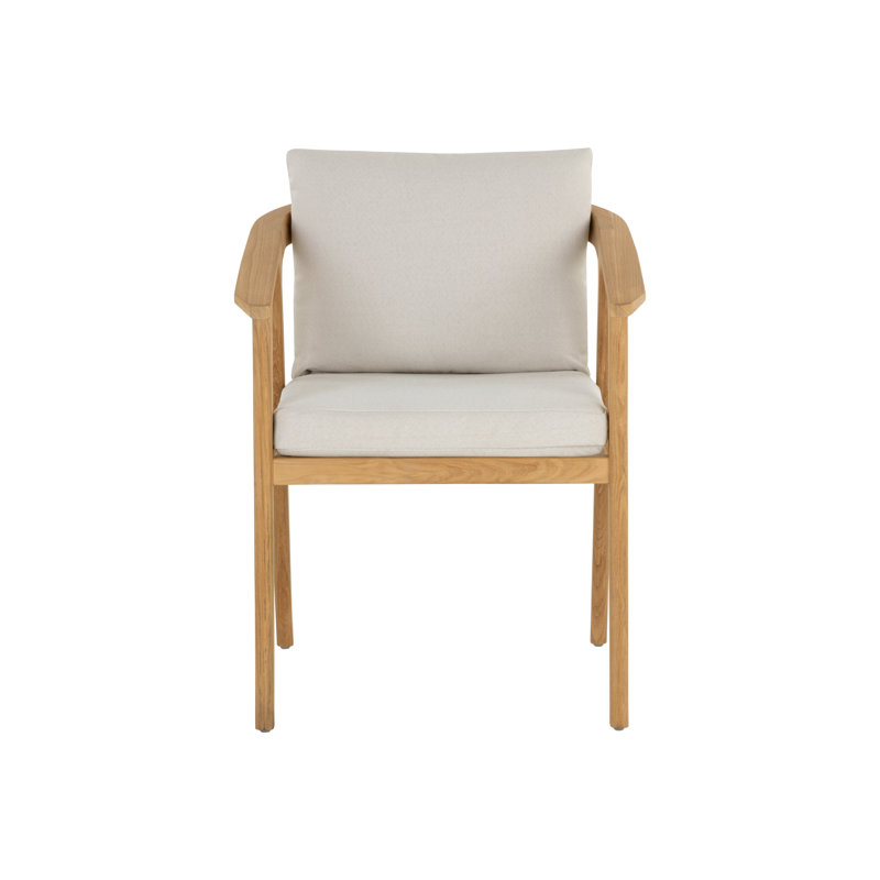 Coraline Teak Patio Dining Armchair with Cushion