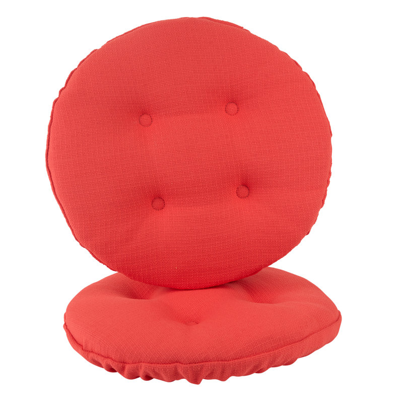 Non-Slip Solid Barstool Seat Cushion, 14-Inches Round, Coral