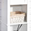 Grande armoire de rangement pour salle de bain, tour à linge autoportante avec tablette à 2 niveaux et 2 armoires, rangement pour plancher étroit, blanc