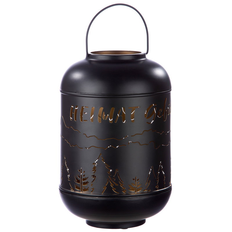 37cm Metal Tabletop Lantern, 49cm H x 29cm W x 29cm D