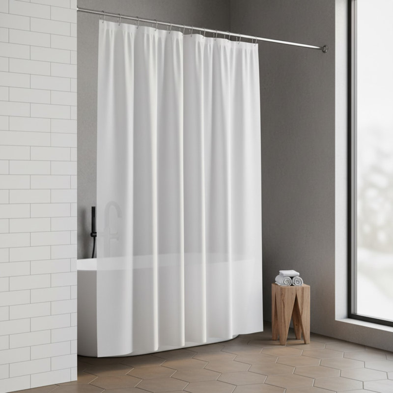 76cm Straight Wall Shower Curtain Pole, Silver