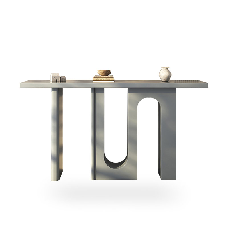 Light Gray Wood Rectangular Shape Console Table, 33.46" H x 47.24" W x 11.81" D, Light Gray