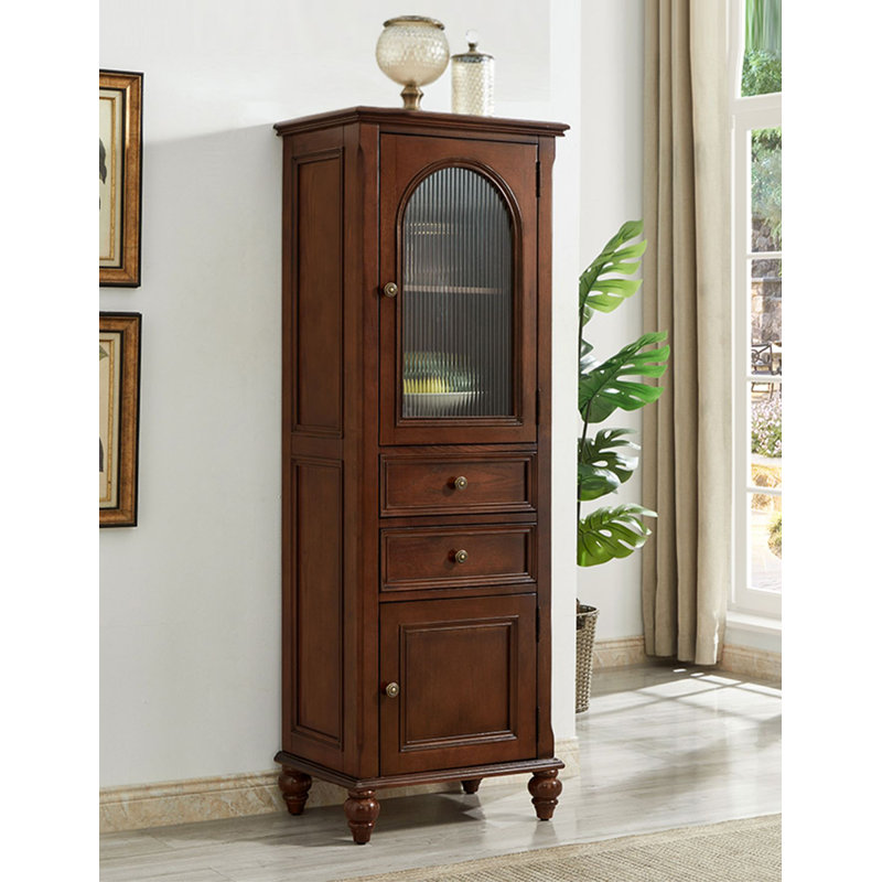 American Country Retro Beautiful Display Cabinet, Brown