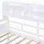 Lit de jour simple avec finition blanche, tablettes de chevet, support en lattes de bois et deux tiroirs sous le lit-72642533-72642534
