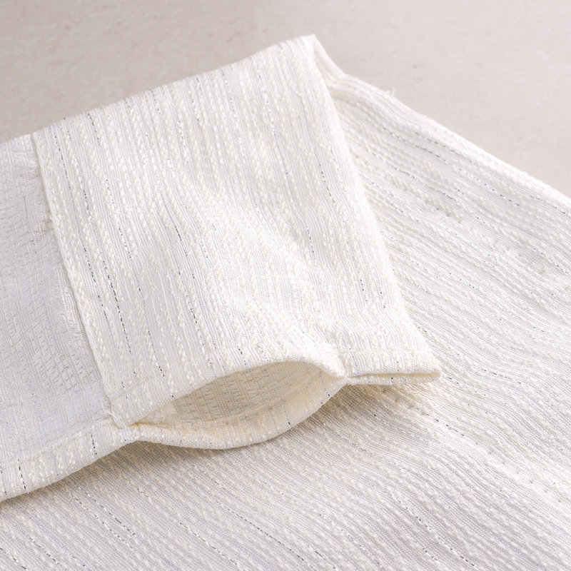 Rideau isolant à rayures tissées Marion, Blanc, 37 po x 84 po, 2