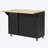 51" Fluted Kitchen Island with Drop Leaf, Farmhouse Accent Kitchen Island on Wheels with Internal Storage Rack, Rolling Kitchen Cart with Towel Rack for Kitchen, Dining Room-181590915