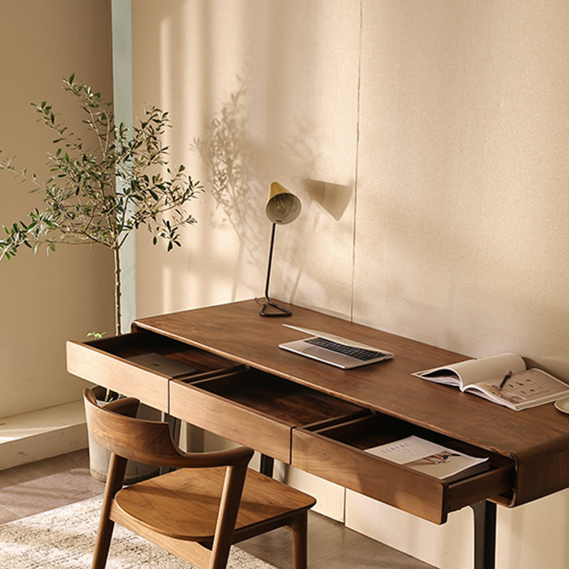 Petit bureau minimaliste de style chinois, H 29,53 po x l 62,99 po x P 23,62 po