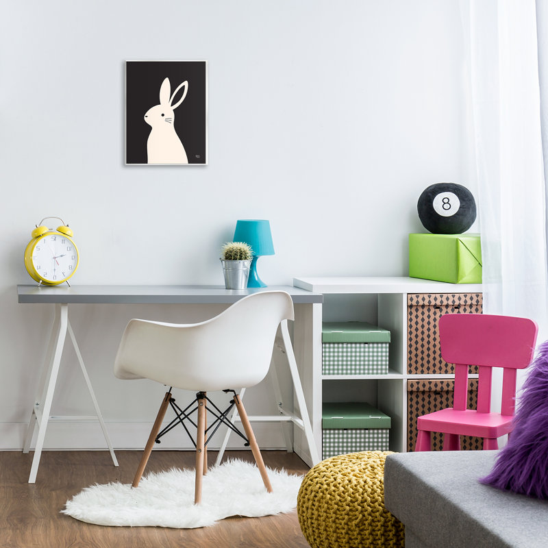  Art mural simple sur lapin blanc par Jessica Beck