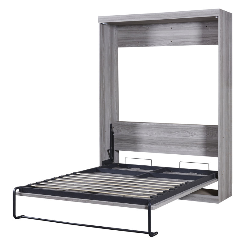 Space-Conserving Full Size Bed, Gray - Quality Components & Foldable Feature Bed Into Cabinet Reliable Space Maximizing
