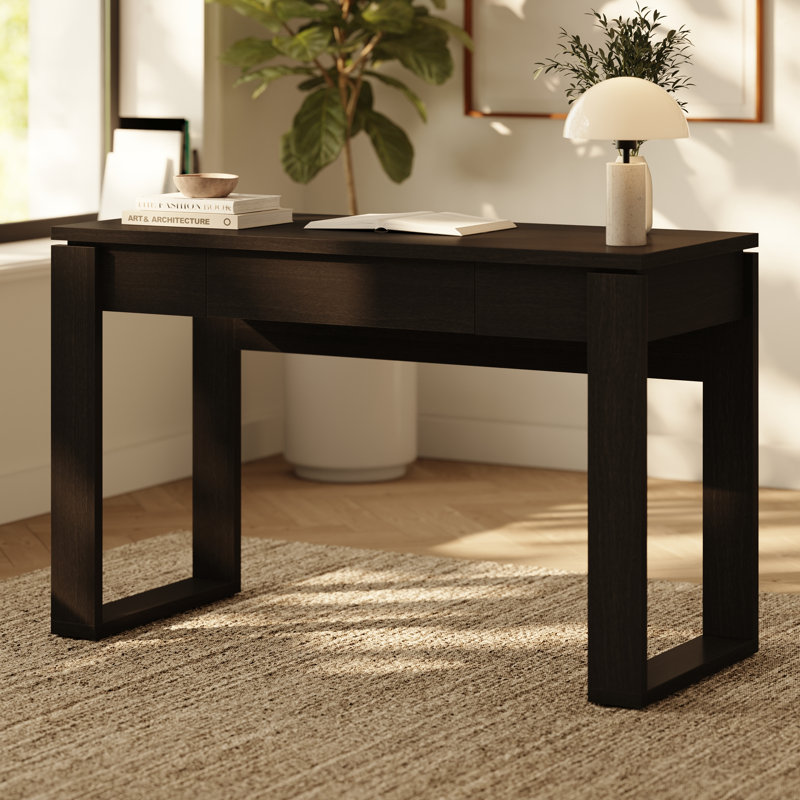 Bureau compact Solen, chêne noir, Noir