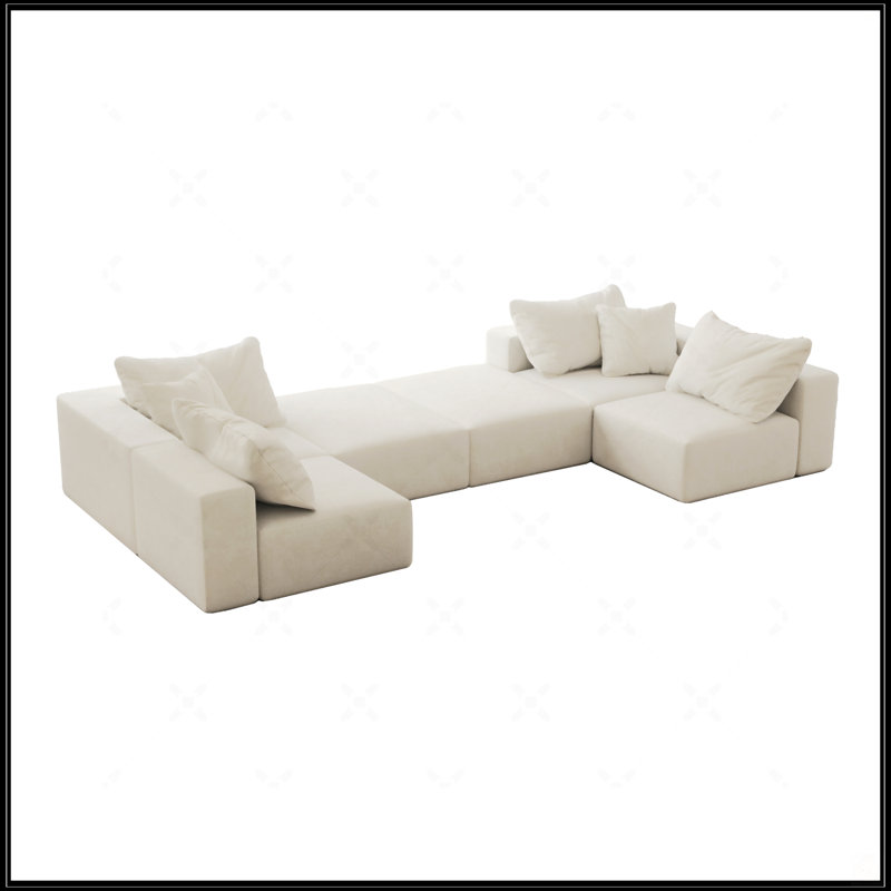 Oversized Sponge Cloud Sofa, Beige