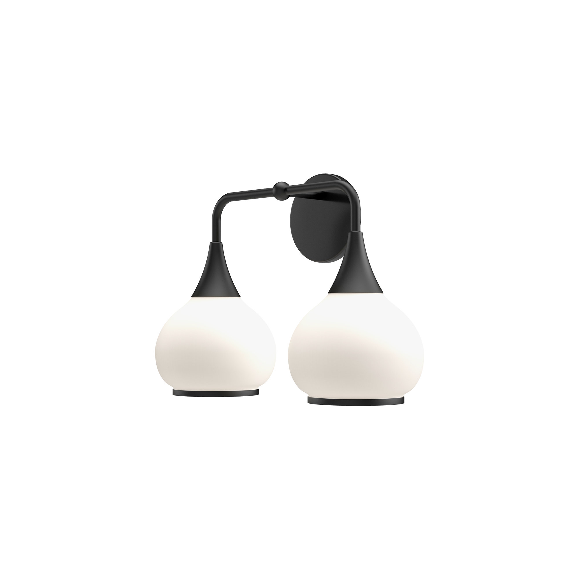 Marsi Vanity Light, 2, Opal Matte Glass, Matte Black