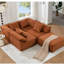 Orange en forme de L, 5 pièces, revêtement en chenille, design combiné, salon moderne modulaire essentiel en orange, chenille, soutien pour un moment de détente-214437718-214437719