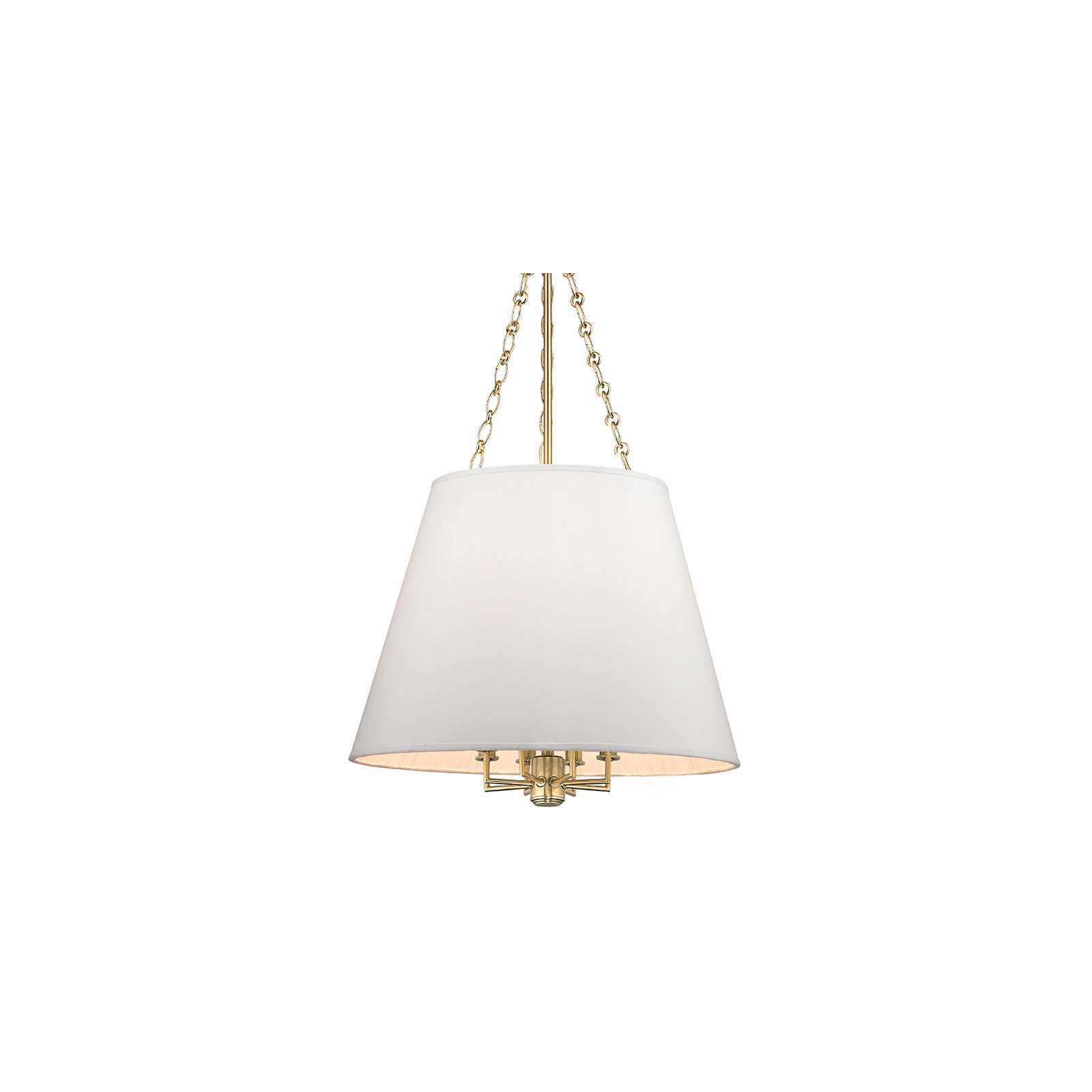 Trejuan 8 - Light Shaded Cone Chandelier, Aged Brass