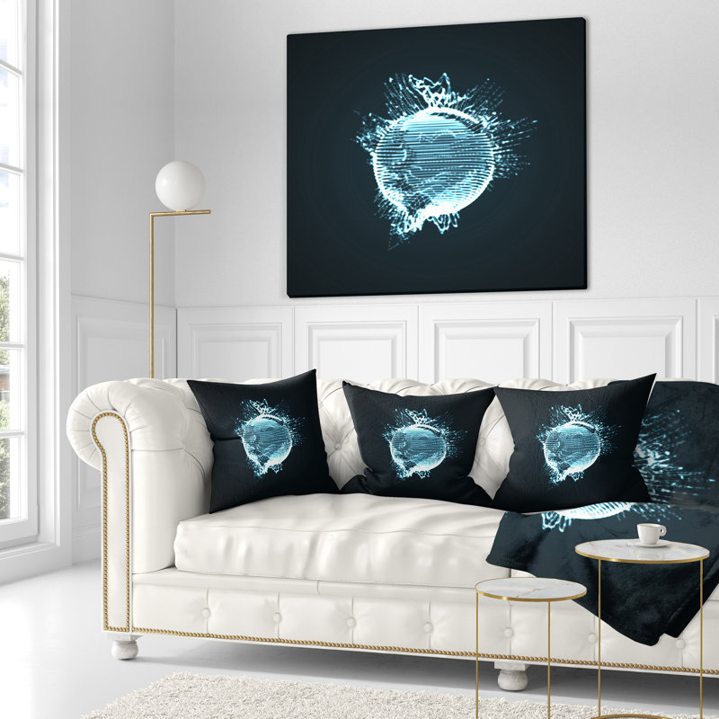  Housse et insert de coussin abstrait sphérique abstrait 3D, 16 po x 1 po, Coussin décoratif