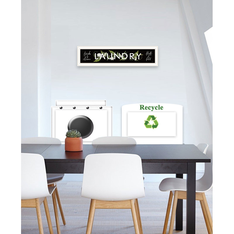 «Laundry-Fresh & Clean», art mural encadré pour le salon, décoration murale maison par House Fenway, Cadre blanc