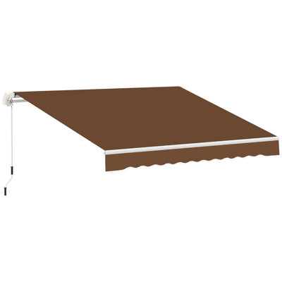 10'x8' Manual Retractable Sun Shade Patio Awning