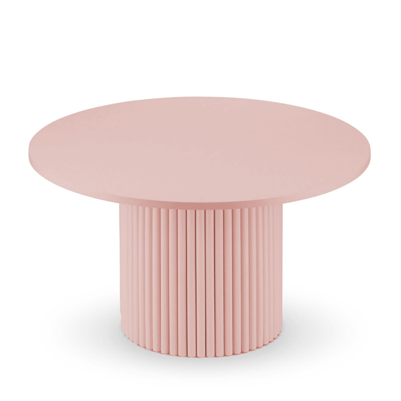 Drum Coffee Table, 75cm H x 79cm L x 79cm W, Pink