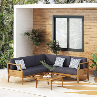 4-PIECE SOFA SET, DARK GRAY
