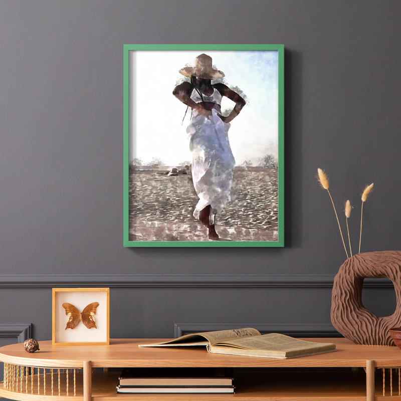 «Her Dance I», reproduction encadrée - bois massif, Vert, H 10 po x l 8 po
