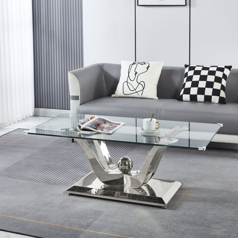 Table basse Burdell Ct033, Argent argent