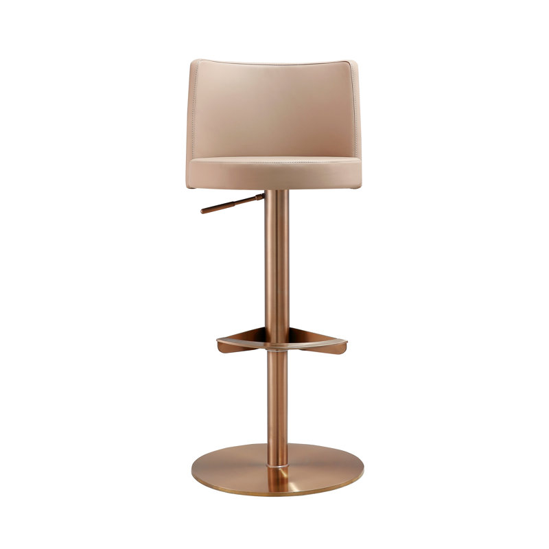 Upholstered Adjustable Height Counter Stool with Metal Frame