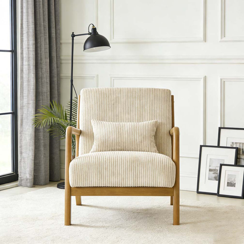 Wooden Lounge Chair, Beige