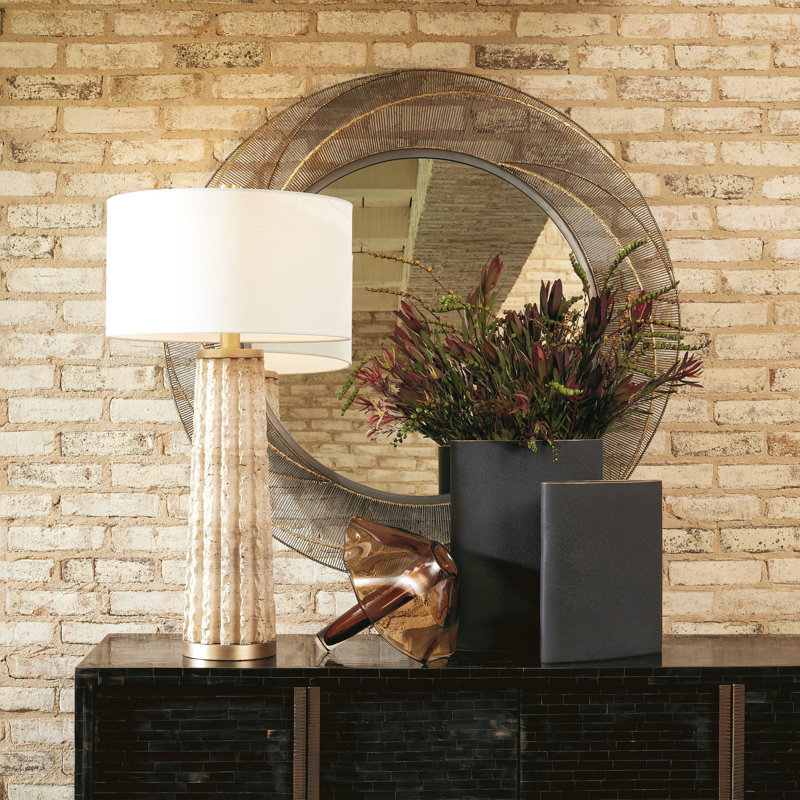 Tuba Vase-Black W/Gold Rim-Lg, 16" H x 12" W x 3.25" D
