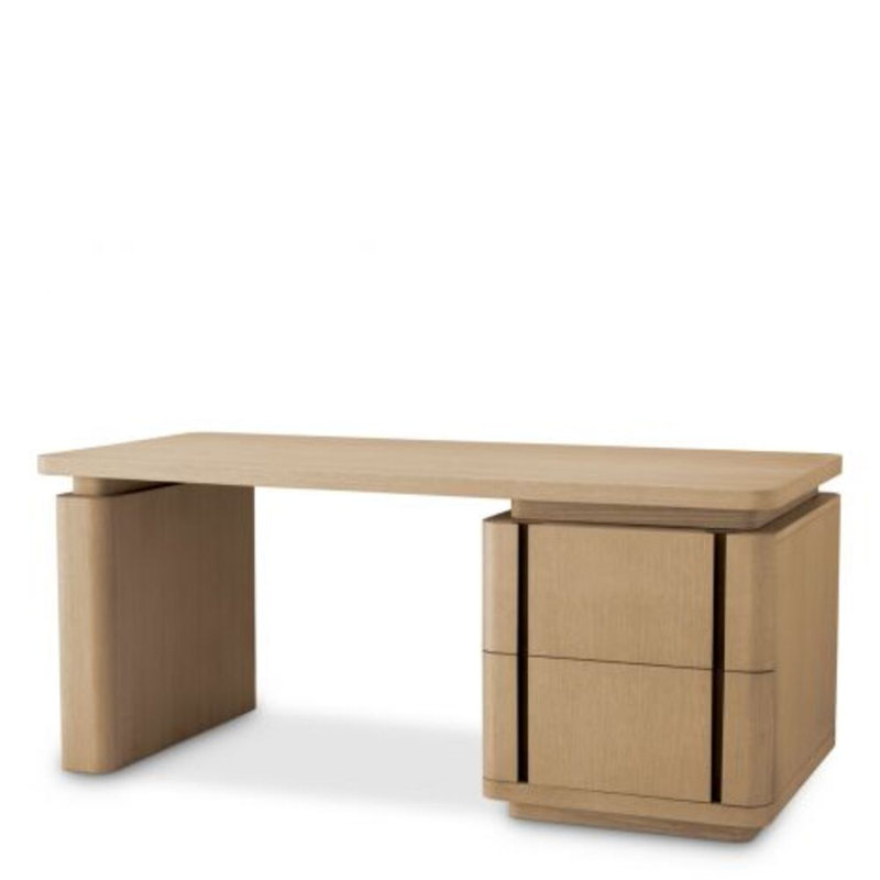 Modesto Solid Wood Computer Desk, Natural Oak