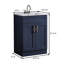 Ensemble de meuble-lavabo simple bleu avec plateau en céramique Eyrun-2111633747