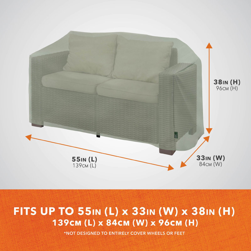 Sage Green Weather-Resistant Patio Loveseat Cover