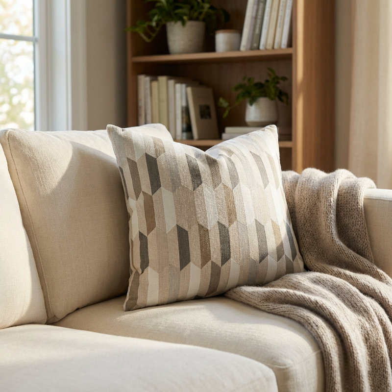 Gladstone Tiles Indoor/Outdoor Pillow Cover & Insert, 12" x 20", Lumbar Pillow