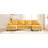 U-Shaped Sectional Sofa 103.5" Chenille Fabric Couch With Dual Chaise Lounges, Storage Pockets And Armrest Pillows For Living Room, Yellow-2082886985