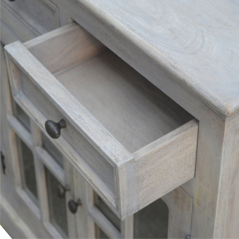 Buffet Woodstone, 4 tiroirs, 4 tablettes, blanc
