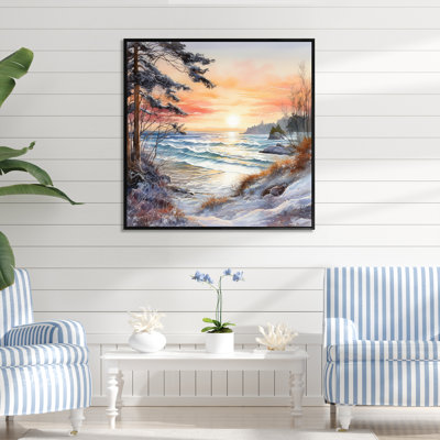 " Beach Sunset Charm In Winter "