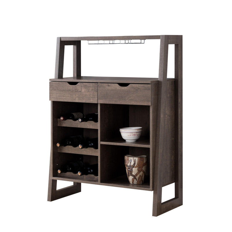 Wine Bottle & Glass Rack Grey