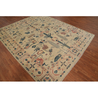 Tapis art déco à teinture végétale 8 x 10
