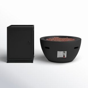 Hotwells 2-Piece Outdoor Concrete Fire Pit Set