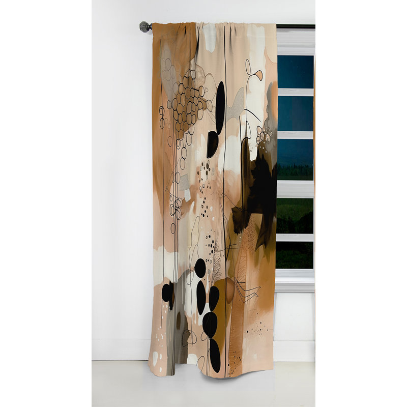 Rideau abstrait occultant - 1 panneau Kevelle, L 52 po x L 120 po
