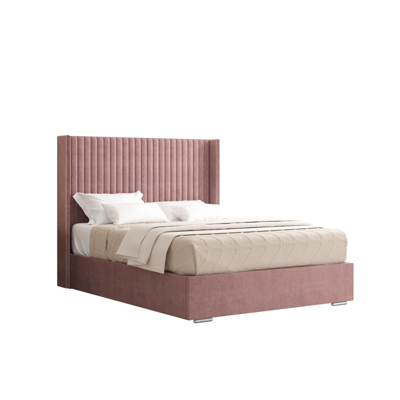 Shelton Upholstered Bed Frame, Lilac, Double (4'6)
