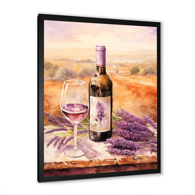 Winerys Whisper I - Impression, Cadre simple noir, H 44 po x l 34 po x P 1,5 po