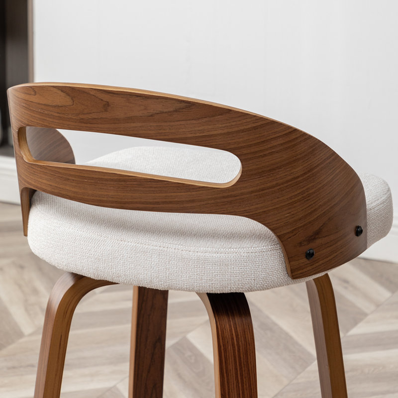 Tabouret de comptoir pivotant Mahtab, Beige, Tabouret de comptoir (siège d'une hauteur de 25,1