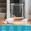 Barrière de sécurité pour animaux extra-large à fermeture automatique - Installation réglable sans perçage, conception arquée moderne pour les portes, les escaliers et l'utilisation intérieure / extérieure-115173378-115279642