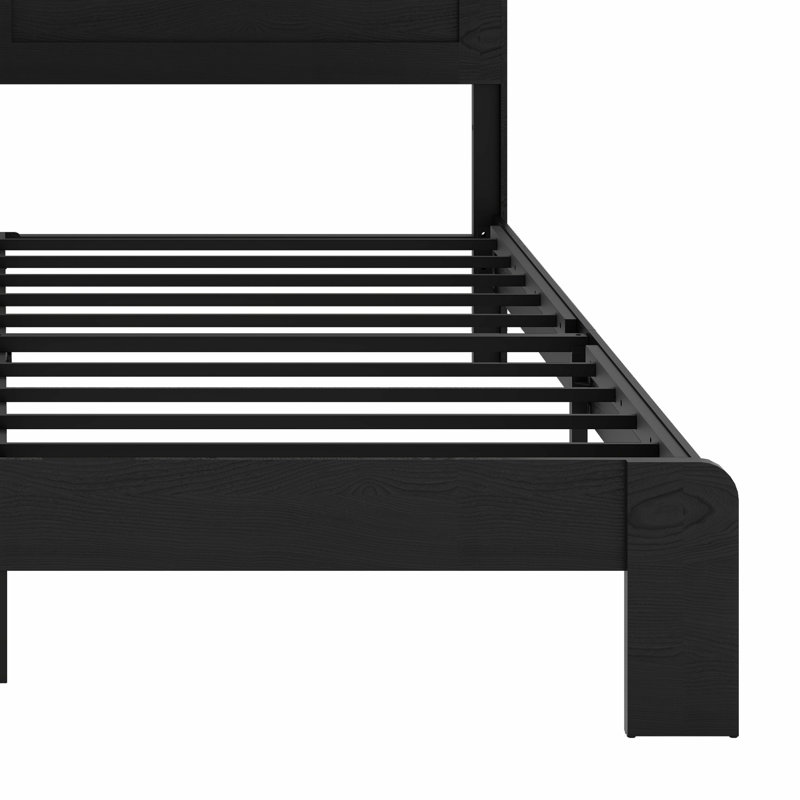 Structure de lit plateforme en bois avec tête de lit à DEL et USB, Très grand