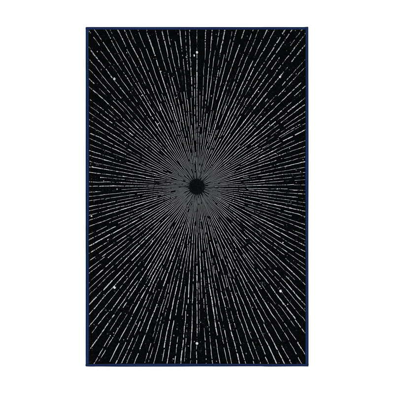 Tapis bleu moderne et contemporain lavable à la machine Bleigh New Years, 5 x 8